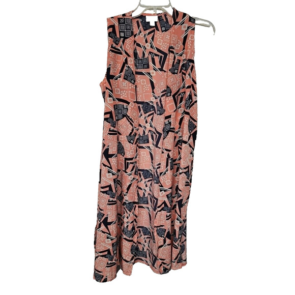 Lularoe Women's Swim Cover Up Small Duster Blue Coral Geometric print Sheer - Picture 1 of 6